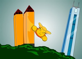 卡通超人飞来飞去flash动画